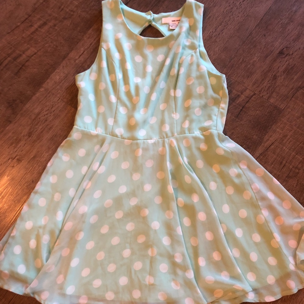 Mint polka dot dress
